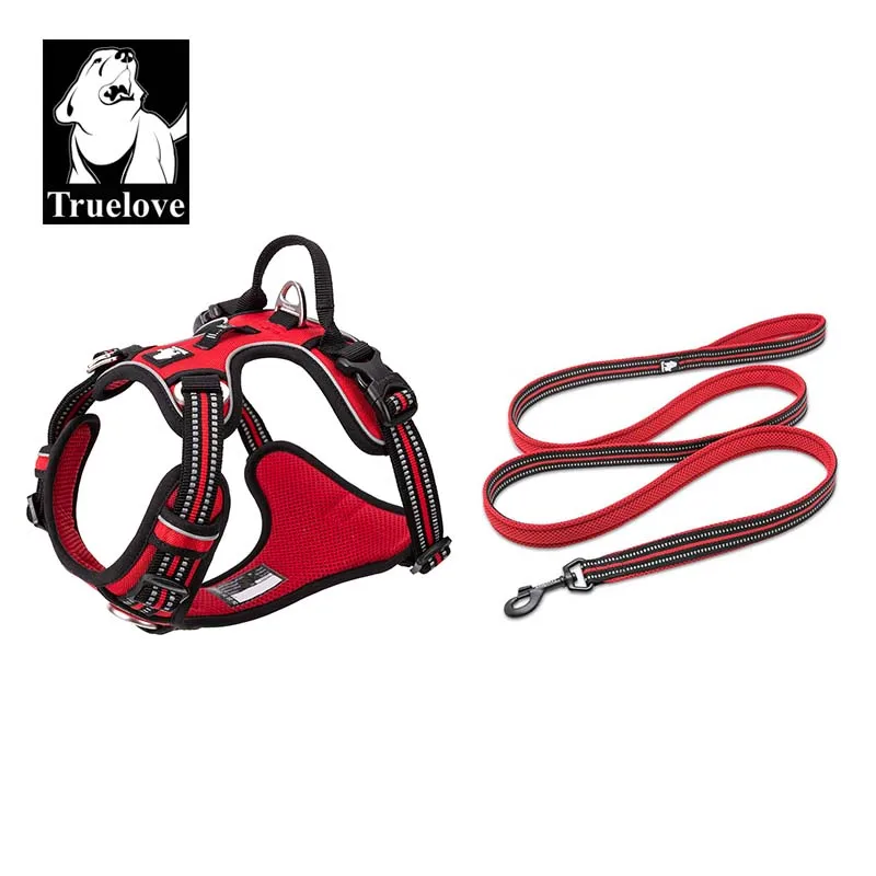 50826-j90nbz.jpg Truelove Pet Harness+Pet Leash Set Rope 110cm/200cm All-in-one Reflective Dog Harness No Pull Adjustable Buckles Dropshipping - Image 1