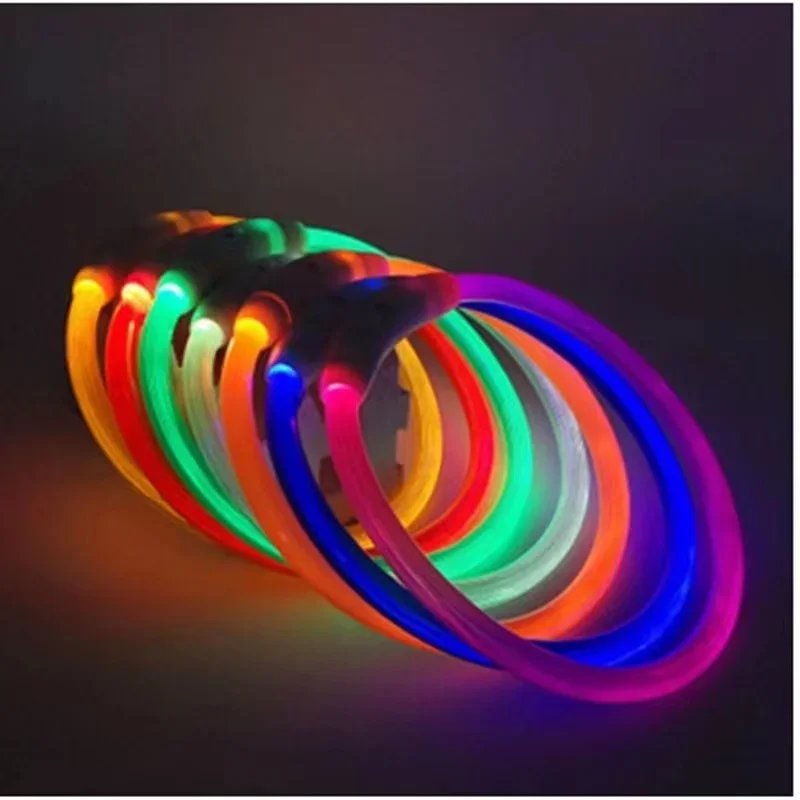 40/50/70cm Led dog collar USB rechargeable pet dog glow-in-the dark charging collar Luminous necklace collar safety night light 40/50/70cm Led dog collar USB rechargeable pet dog glow-in-the dark charging collar Luminous necklace collar safety night light