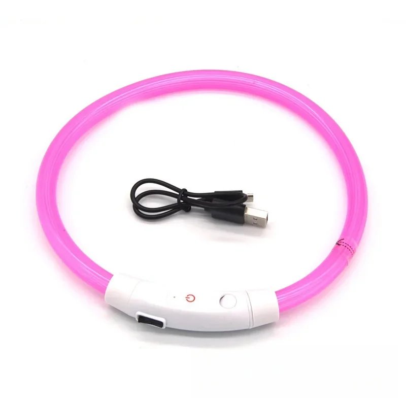 40/50/70cm Led dog collar USB rechargeable pet dog glow-in-the dark charging collar Luminous necklace collar safety night light 40/50/70cm Led dog collar USB rechargeable pet dog glow-in-the dark charging collar Luminous necklace collar safety night light