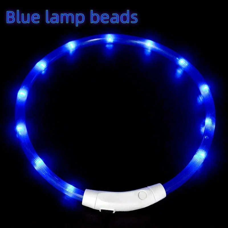 40/50/70cm Led dog collar USB rechargeable pet dog glow-in-the dark charging collar Luminous necklace collar safety night light 40/50/70cm Led dog collar USB rechargeable pet dog glow-in-the dark charging collar Luminous necklace collar safety night light
