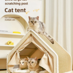 Cat nest Winter warm cat villa Cat house shell semi-enclosed sleeping bag cat scratching board does not drop scraps sisal cat te