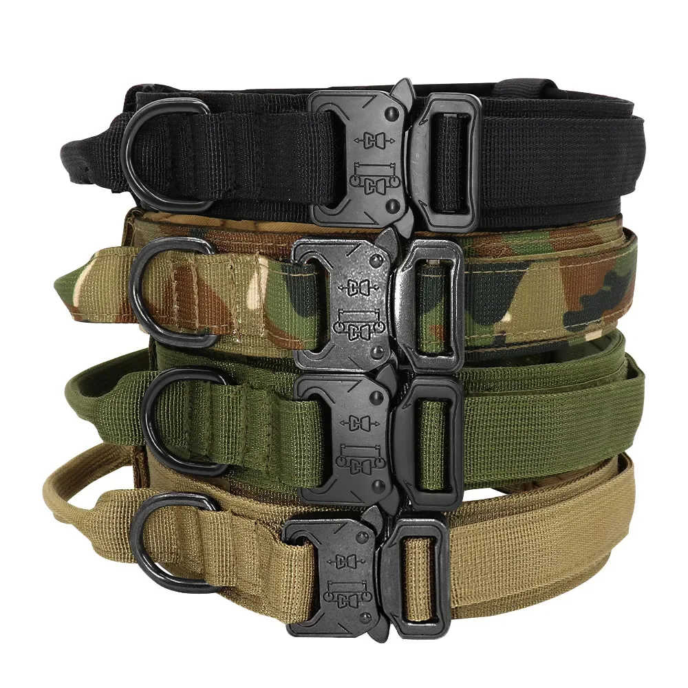 Tactical Dog Collar Military Adjustable Duarable Nylon Lead For Medium Large Walking Training Pet Accessory Breakaway Leash Rope Tactical Dog Collar Military Adjustable Duarable Nylon Lead For Medium Large Walking Training Pet Accessory Breakaway Leash Rope