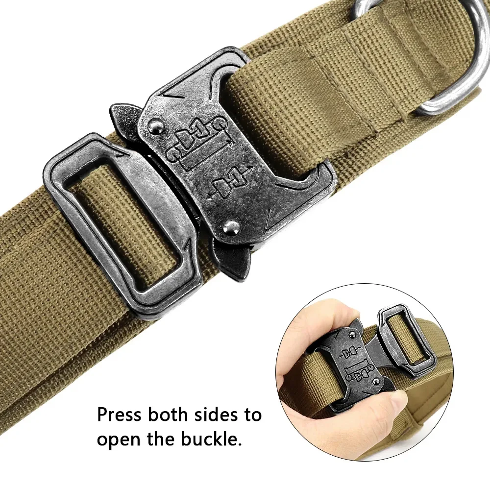 Tactical Dog Collar Military Adjustable Duarable Nylon Lead For Medium Large Walking Training Pet Accessory Breakaway Leash Rope Tactical Dog Collar Military Adjustable Duarable Nylon Lead For Medium Large Walking Training Pet Accessory Breakaway Leash Rope