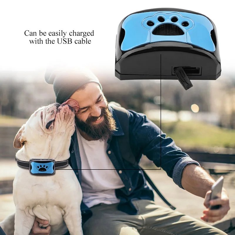 Pet Dog Anti Barking Device USB Electric Ultrasonic Dogs Training Collar Dog Stop Barking Vibration Anti Bark Collar Dropship