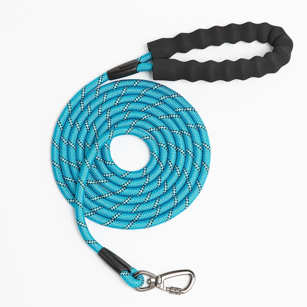 3/5m Rope Dog Leash with Soft Padded Handle Highly Reflective Heavy Duty Dog Rope Leash for Small Medium Large Dog Accessories