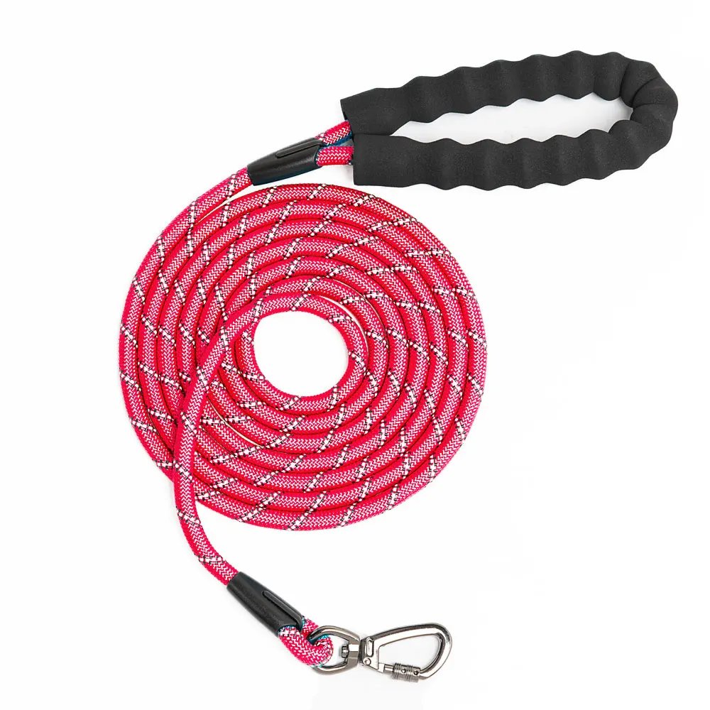 3/5m Rope Dog Leash with Soft Padded Handle Highly Reflective Heavy Duty Dog Rope Leash for Small Medium Large Dog Accessories