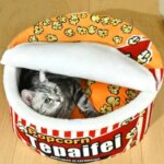 New Cat Nest Closed Sense of Security Winter Warm Popcorn Sleep Nest Winter Cat Sleeping Pet Supplies - Image 3
