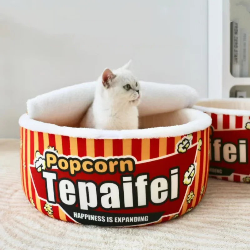 New Cat Nest Closed Sense of Security Winter Warm Popcorn Sleep Nest Winter Cat Sleeping Pet Supplies New Cat Nest Closed Sense of Security Winter Warm Popcorn Sleep Nest Winter Cat Sleeping Pet Supplies
