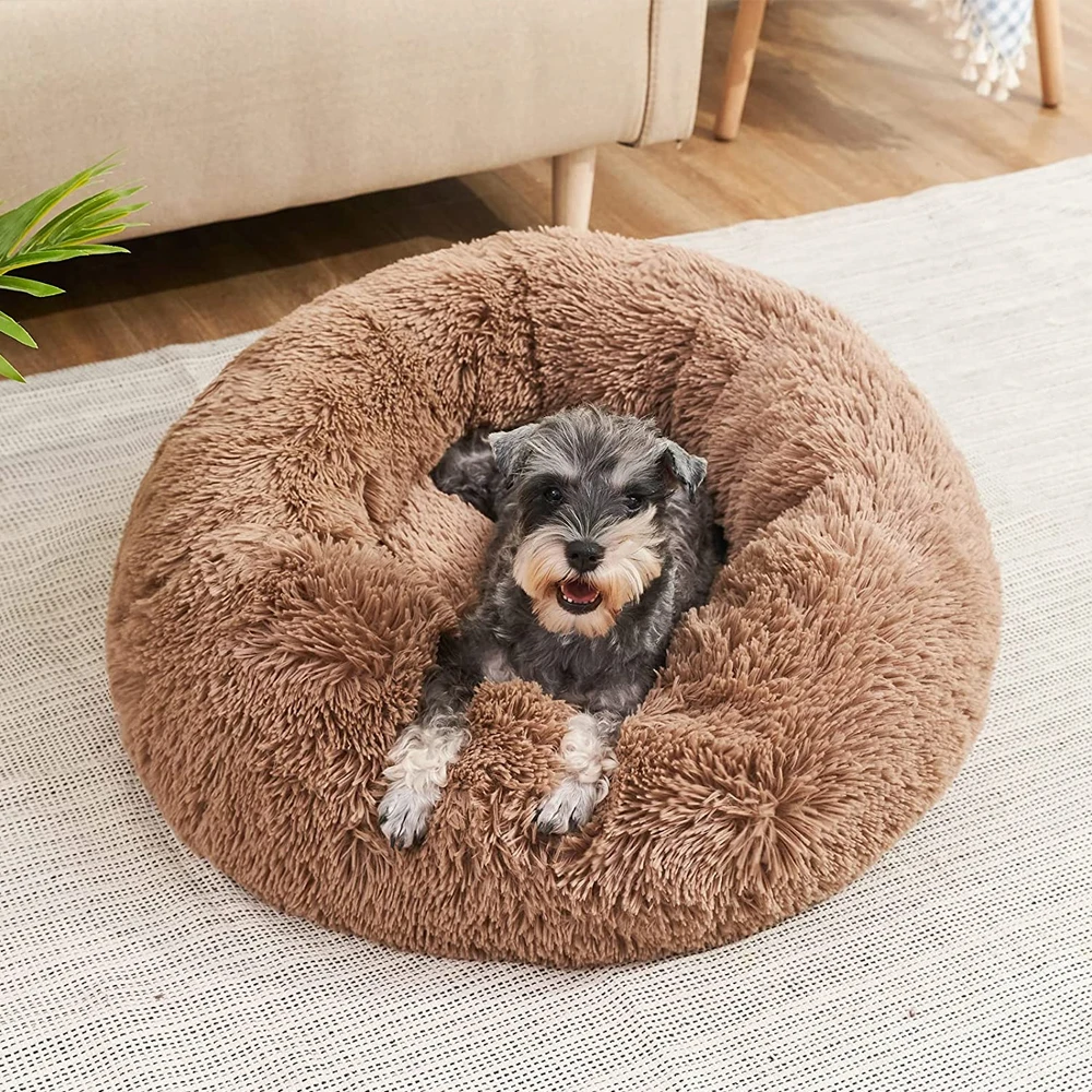 40-90cm Round Pet Bed for Large Dog Bed Super Soft Cat Bed Long Plush Dog House for Medium Dog House Winter Warm Sleeping 40-90cm Round Pet Bed for Large Dog Bed Super Soft Cat Bed Long Plush Dog House for Medium Dog House Winter Warm Sleeping