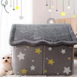 Indoor Memory Foam Foldable Dog House Kennel Bed Mat with Cushion for Small Medium and Large Dogs and Cats Ideal Winter Warm Pe - Image 5