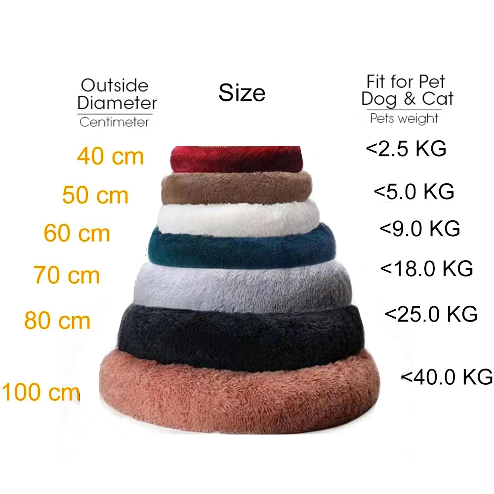Dog Bed Donut Big Large Round Basket Winter Plush Beds for Dogs Medium Accessories Fluffy Kennel Small Puppy Pets Cat Products