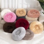 Dog Bed Donut Big Large Round Basket Winter Plush Beds for Dogs Medium Accessories Fluffy Kennel Small Puppy Pets Cat Products - Image 2