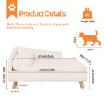 Elevated Pet Bed,Nordic Pet Stool Bed with Cozy Pad Waterproof,Pet Sofa Bed with Sturdy Wood Legs for Small Dog Kitten - Image 5