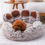Dog Bed Cat Pet Sofa Cute Bear Paw Shape Comfortable Cozy Pet Sleeping Beds For Small Medium Large Soft Fluffy Cushion Dog Bed - Image 4