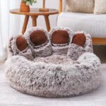 Dog Bed Cat Pet Sofa Cute Bear Paw Shape Comfortable Cozy Pet Sleeping Beds For Small Medium Large Soft Fluffy Cushion Dog Bed - Image 3