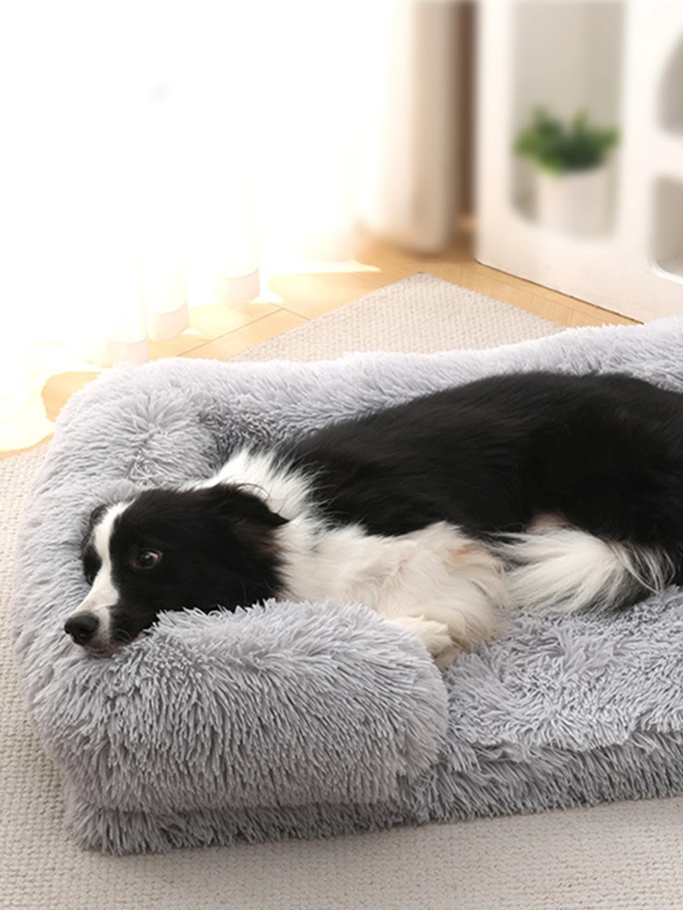 Square Dog Bed Plush Pet Bed Winter Thickened Pad House for Dogs Bed Cat Sofa for Flyffy Dogs Sleeping Bed Sofa Removable Mat