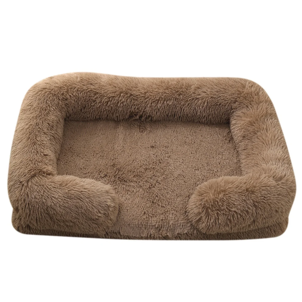 Square Dog Bed Plush Pet Bed Winter Thickened Pad House for Dogs Bed Cat Sofa for Flyffy Dogs Sleeping Bed Sofa Removable Mat