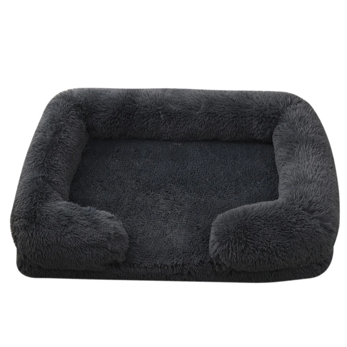 Square Dog Bed Plush Pet Bed Winter Thickened Pad House for Dogs Bed Cat Sofa for Flyffy Dogs Sleeping Bed Sofa Removable Mat