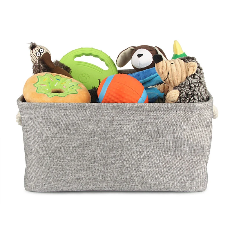 Personalized Cat Dog Toy Storage Basket Clothes Bin Pet Custom Name DIY Collapsible Box Free Print ID Pet Accessories