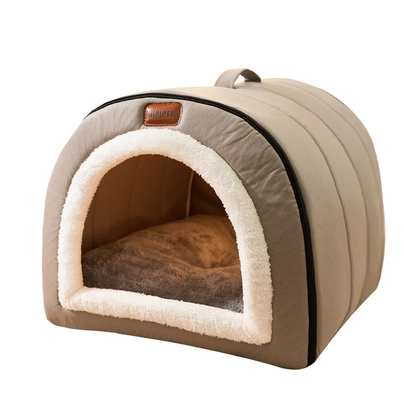 53590-kkiv4h.jpg Winter Dog Bed Self-Warming Puppy House Cozy Cat Sleeping Tent Cave Beds Indoor Kitten Nest Kennel Hut for Small Medium Dog Cats - Image 1