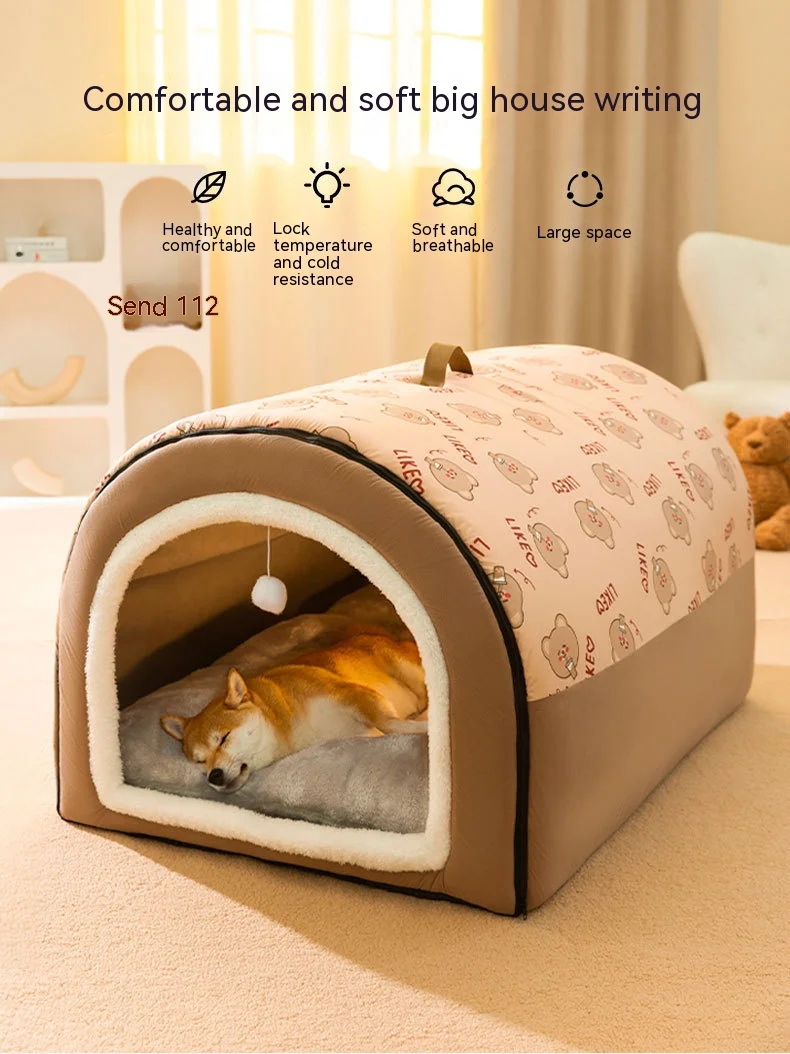 Big Dog Nest Winter Warm Dog House Removable and Washable Dog Bed Seasonal Large Dog House Type Pet Sleeping Supplies, Cat Nest Big Dog Nest Winter Warm Dog House Removable and Washable Dog Bed Seasonal Large Dog House Type Pet Sleeping Supplies, Cat Nest