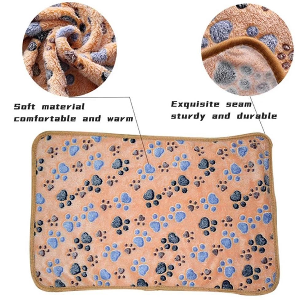 Soft Fluffy High Quality Pet Blanket Cute Cartoon Pattern Pet Mat Warm and Comfortable Blanket for Cat Dogs Mat