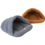 Pet Dog Cave Bed Thick Fleece Warm Soft Slipper Shape Beds for Puppy Cats Tent Sleeping Mats Winter Pets Indoor Triangle Nest - Image 2