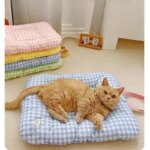 Cute Plaid  Winter Cushion  Chic Pet Mat Soft Reversible Washable Pad for Bed, Sofa Non-Slip Comfort Mat for Puppy Kitten Small