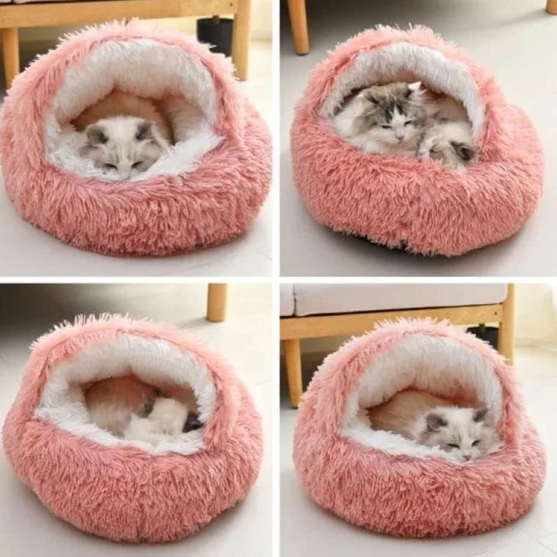 2 in 1 Soft Plush Pet Bed 50CM with Cover Round Cat Bed Pet Puppy Mattress Warm Cat Dog Sleeping Nest Cave for Small Dogs Mats 2 in 1 Soft Plush Pet Bed 50CM with Cover Round Cat Bed Pet Puppy Mattress Warm Cat Dog Sleeping Nest Cave for Small Dogs Mats