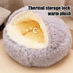 2 in 1 Soft Plush Pet Bed 50CM with Cover Round Cat Bed Pet Puppy Mattress Warm Cat Dog Sleeping Nest Cave for Small Dogs Mats - Image 2
