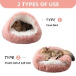2 in 1 Soft Plush Pet Bed 50CM with Cover Round Cat Bed Pet Puppy Mattress Warm Cat Dog Sleeping Nest Cave for Small Dogs Mats - Image 5