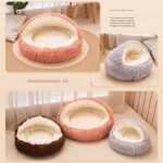 2 in 1 Soft Plush Pet Bed 50CM with Cover Round Cat Bed Pet Puppy Mattress Warm Cat Dog Sleeping Nest Cave for Small Dogs Mats - Image 3