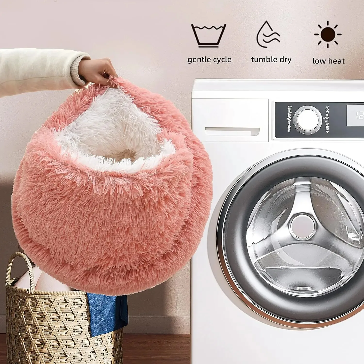 2 in 1 Soft Plush Pet Bed 50CM with Cover Round Cat Bed Pet Puppy Mattress Warm Cat Dog Sleeping Nest Cave for Small Dogs Mats 2 in 1 Soft Plush Pet Bed 50CM with Cover Round Cat Bed Pet Puppy Mattress Warm Cat Dog Sleeping Nest Cave for Small Dogs Mats