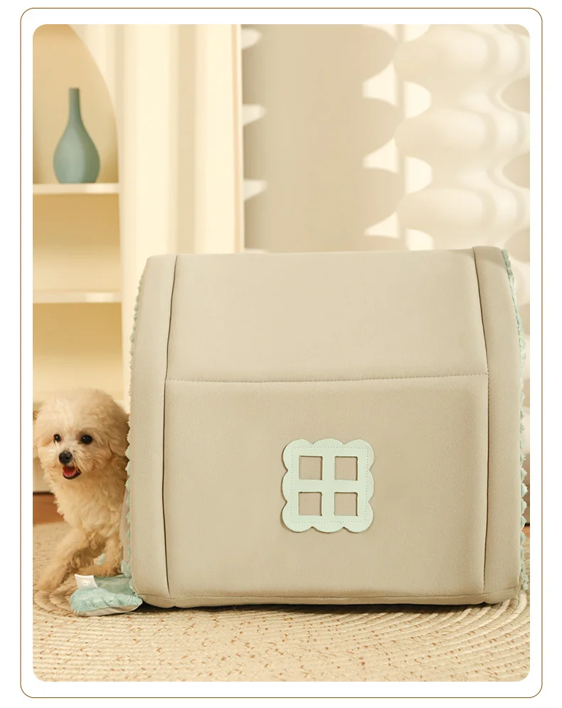 HOOPET Closed Dog House Winter Windproof Nest for Dogs Cats with Door Curtain Outdoor Portable Cat Tent Dog Villa Sleep Kennel