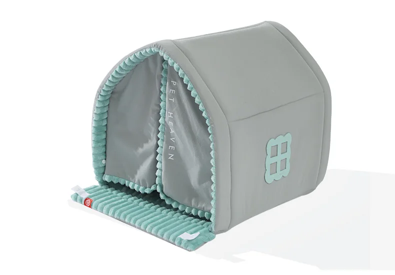 HOOPET Closed Dog House Winter Windproof Nest for Dogs Cats with Door Curtain Outdoor Portable Cat Tent Dog Villa Sleep Kennel
