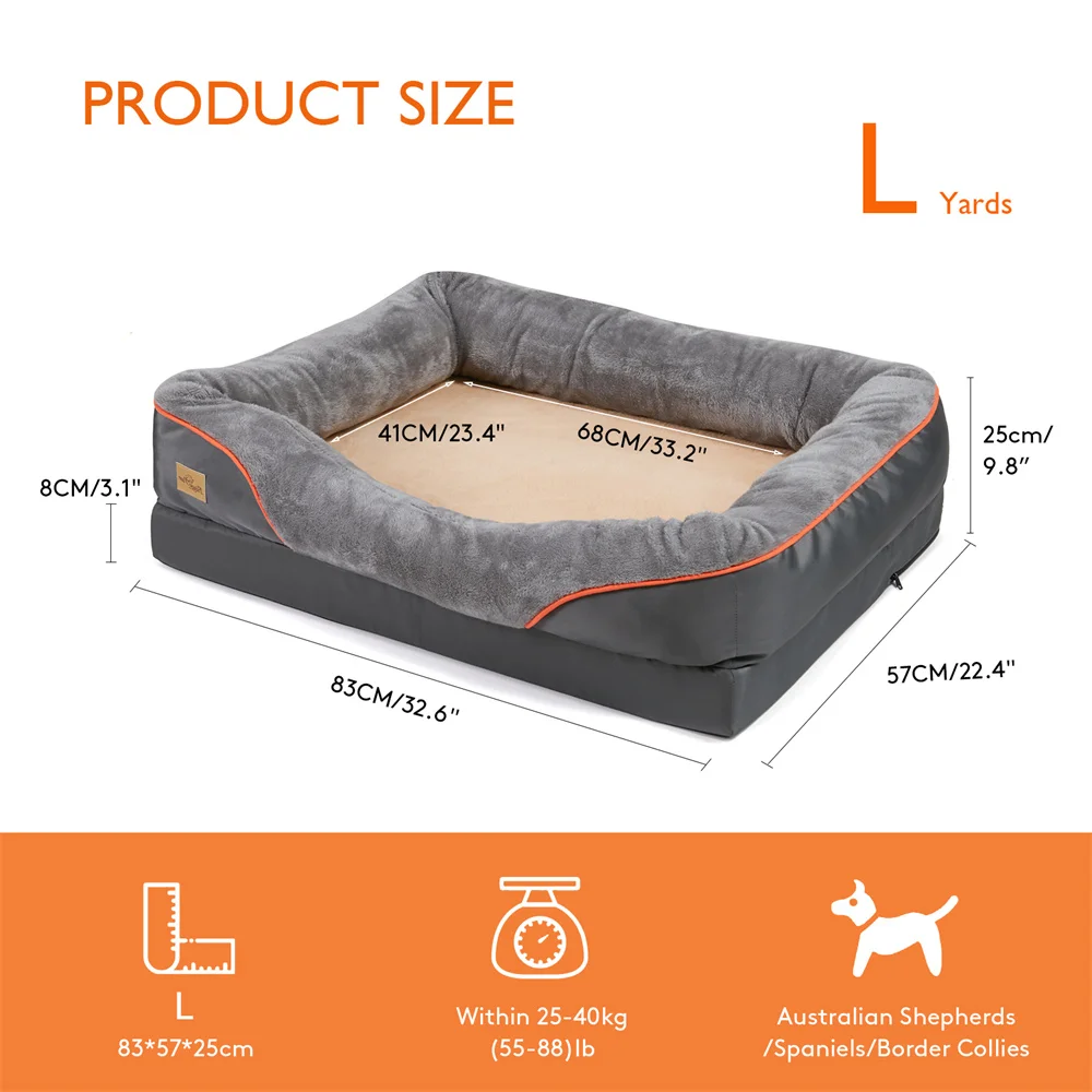 Jumbo Large Orthopedic Dog Bed Memory Foam Pet Sofa Couch Waterproof Elevated Cushion Warm Puppy Bolster Couch Removable Cover Jumbo Large Orthopedic Dog Bed Memory Foam Pet Sofa Couch Waterproof Elevated Cushion Warm Puppy Bolster Couch Removable Cover