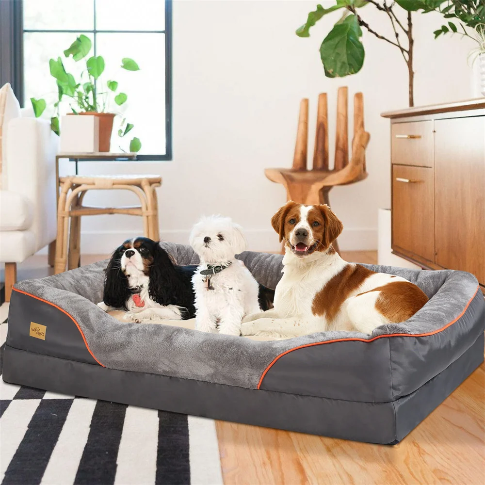 Jumbo Large Orthopedic Dog Bed Memory Foam Pet Sofa Couch Waterproof Elevated Cushion Warm Puppy Bolster Couch Removable Cover Jumbo Large Orthopedic Dog Bed Memory Foam Pet Sofa Couch Waterproof Elevated Cushion Warm Puppy Bolster Couch Removable Cover