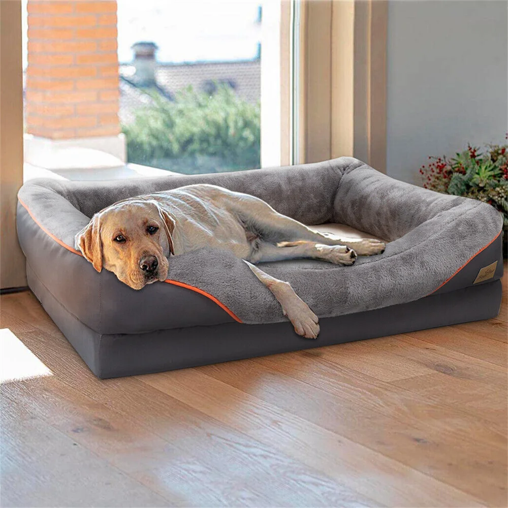 Jumbo Large Orthopedic Dog Bed Memory Foam Pet Sofa Couch Waterproof Elevated Cushion Warm Puppy Bolster Couch Removable Cover Jumbo Large Orthopedic Dog Bed Memory Foam Pet Sofa Couch Waterproof Elevated Cushion Warm Puppy Bolster Couch Removable Cover