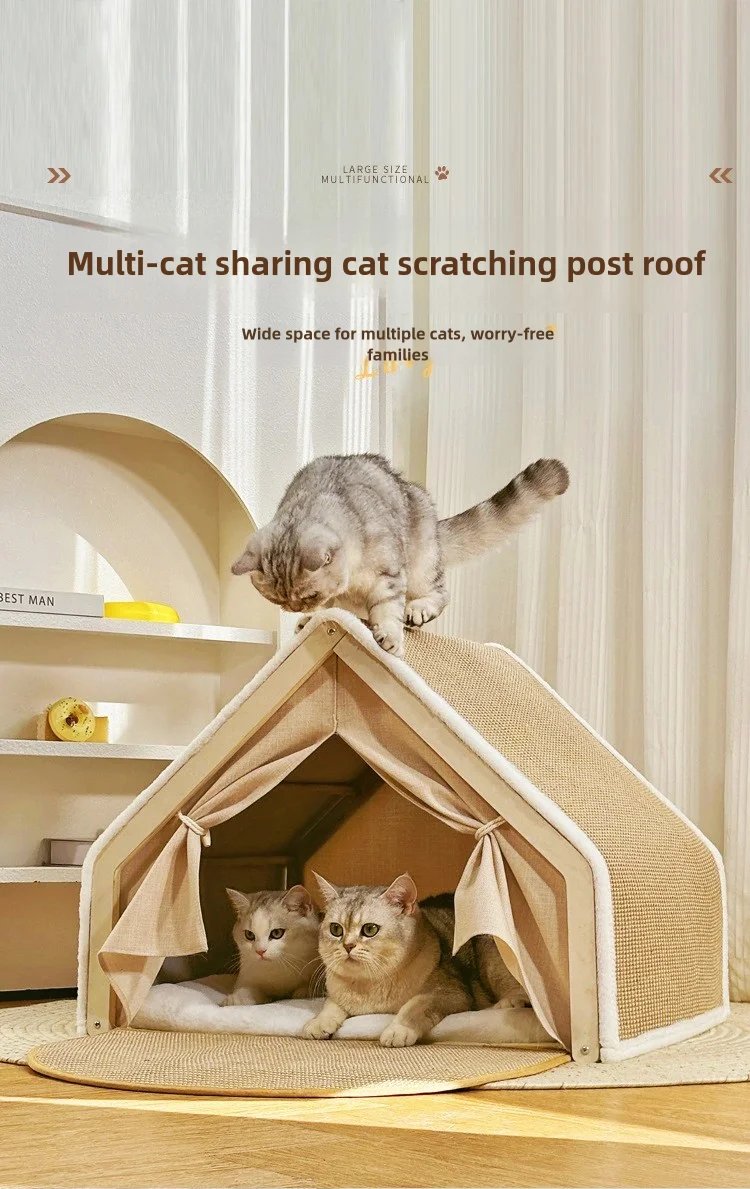 Cat nest Winter warm cat villa Cat house shell semi-enclosed sleeping bag cat scratching board does not drop scraps sisal cat te Cat nest Winter warm cat villa Cat house shell semi-enclosed sleeping bag cat scratching board does not drop scraps sisal cat te
