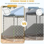 Heavy-Duty Metal Chain Link Outdoor Dog Kennel with Roof and Secure Large Cage for Heavy Duty Use - Image 2