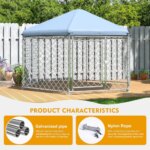 Heavy-Duty Metal Chain Link Outdoor Dog Kennel with Roof and Secure Large Cage for Heavy Duty Use - Image 4