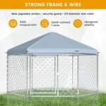 Heavy-Duty Metal Chain Link Outdoor Dog Kennel with Roof and Secure Large Cage for Heavy Duty Use - Image 5
