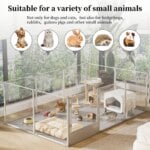180cm Whelping Playpen Clear Acrylic Dog Playpen Exercise Fence with Waterproof Fertility Pad for Pets - Image 2
