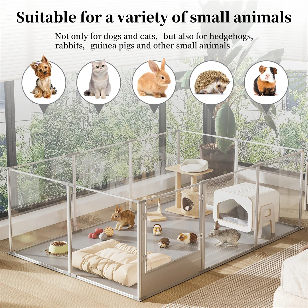 180cm Whelping Playpen Clear Acrylic Dog Playpen Exercise Fence with Waterproof Fertility Pad for Pets 180cm Whelping Playpen Clear Acrylic Dog Playpen Exercise Fence with Waterproof Fertility Pad for Pets