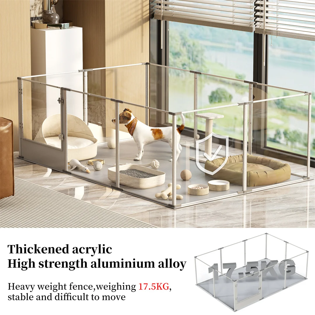 180cm Whelping Playpen Clear Acrylic Dog Playpen Exercise Fence with Waterproof Fertility Pad for Pets 180cm Whelping Playpen Clear Acrylic Dog Playpen Exercise Fence with Waterproof Fertility Pad for Pets