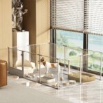 180cm Whelping Playpen Clear Acrylic Dog Playpen Exercise Fence with Waterproof Fertility Pad for Pets - Image 4