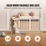 SucceBuy Free Standing Dog Gate Freestanding Pet Gate 3 Panels Foldable Dog Gate for Narrow Passageways Expandable Dog Barrier - Image 2