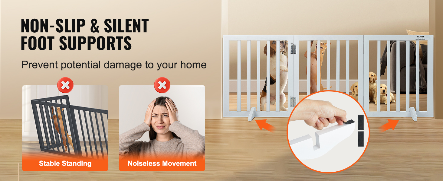 SucceBuy Free Standing Dog Gate Freestanding Pet Gate 3 Panels Foldable Dog Gate for Narrow Passageways Expandable Dog Barrier SucceBuy Free Standing Dog Gate Freestanding Pet Gate 3 Panels Foldable Dog Gate for Narrow Passageways Expandable Dog Barrier