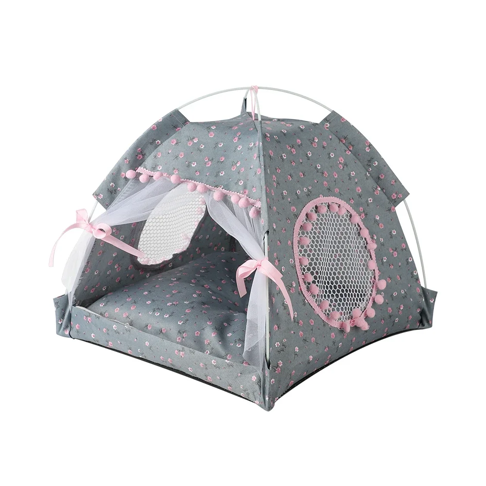 Pet Dog Tent House Floral Print Enclosed Cat Tent Bed Indoor Folding Portable Comfortable Kitten Bed Kennel For Small Pets Pet Dog Tent House Floral Print Enclosed Cat Tent Bed Indoor Folding Portable Comfortable Kitten Bed Kennel For Small Pets