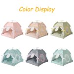 Pet Dog Tent House Floral Print Enclosed Cat Tent Bed Indoor Folding Portable Comfortable Kitten Bed Kennel For Small Pets - Image 6